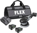 FLEX 24V Brushless Cordless Free Random Orbital Polisher Kit, Variable Speed, 6-Inch, Ideal for Detailing, Body Shop & Repair, w/ (2) 5.0Ah Lithium Batteries & 160W Fast Charger - FX3321-2C