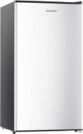 BANGSON Mini Fridge with Freezer, 3.2Cu.Ft, Single Door Small Refrigerator, Energy-Efficient, Low Noise, Mini fridge for Bedroom Dorm and Office, Silver