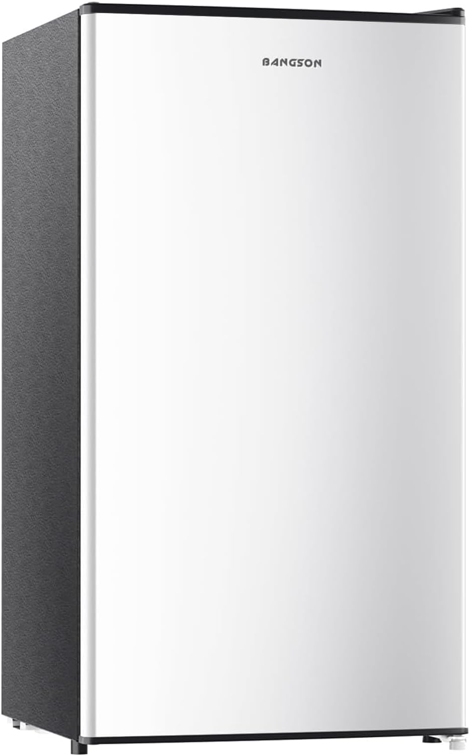 BANGSON Mini Fridge with Freezer, 3.2Cu.Ft, Single Door Small Refrigerator, Energy-Efficient, Low Noise, Mini fridge for Bedroom Dorm and Office, Silver