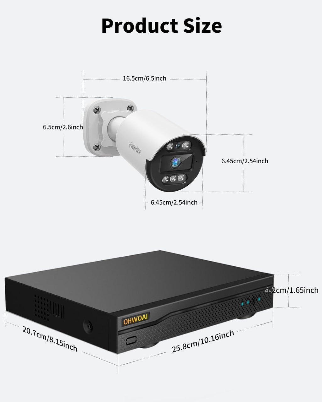 《5MP Super HD & 80ft IR Night Vision》Wired Security Camera System Outdoor, CCTV Cameras Systems with AI Human Motion Detection, Home Video Surveillance DVR Kits