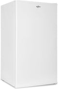 Compact Fridge with Freezer, 3.2 cu ft (91L), White, Space-Saving Flat Back, Reversible Door, Full-Width Freezer, for Snacks, Frozen Meals, Beverages, Beer, Den, Dorm, Office, Rec Room, Home Bar