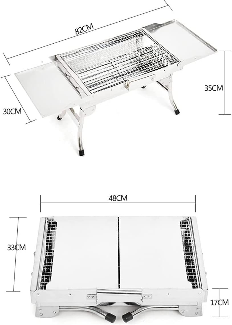 Portable Charcoal Grill Folding Charcoal Grill Portable Charcoal Grill Stainless Steel for Outdoor Camping Travel Park Beach BBQ Grill for Outdoor