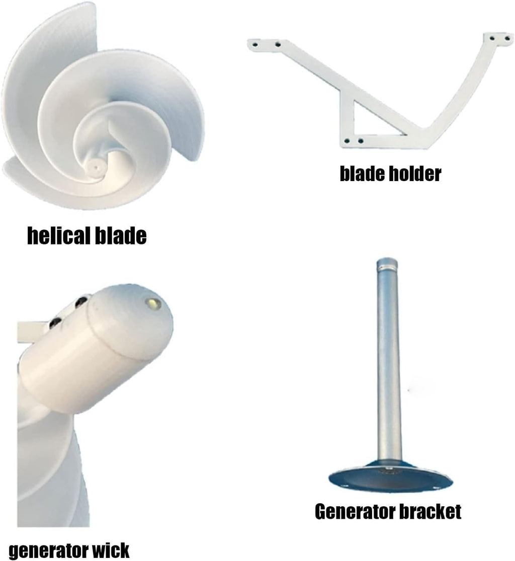 10W Micro Spiral Wind Turbine Generator Archimedes Rose Breeze Start Model For Home & Small Farm Silent Permanent Magnet Spiral Design(12v-2pcs)
