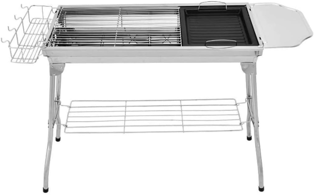 IRYZE Portable Charcoal Grill Barbecue Charcoal Grill Stainless Steel Folding Portable BBQ Tool Kits for Outdoor Cooking Camping Picnics BBQ Grill for Outdoor