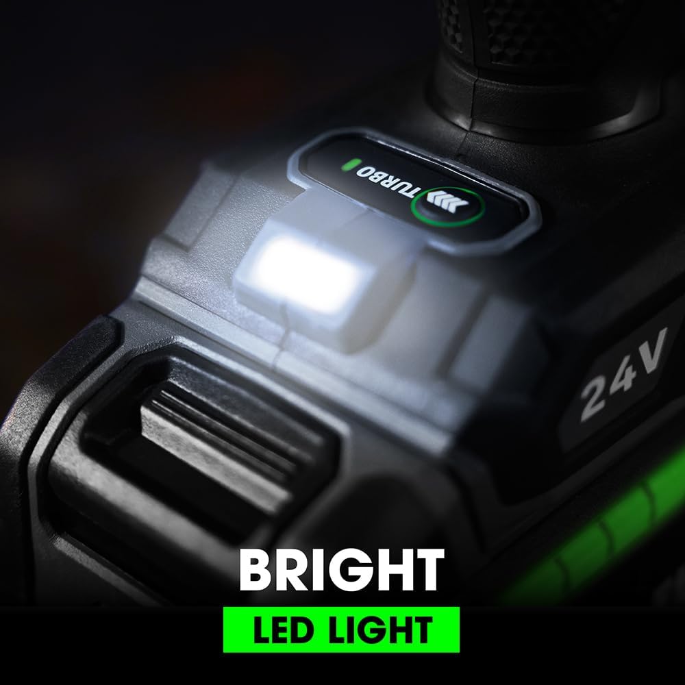 FLEX 24V Brushless Cordless 1/2-Inch 1,400 In-Lbs Torque 2-Speed Hammer Drill Turbo Mode Kit with 2.5Ah, 5.0Ah Lithium Batteries and 160W Fast Charger - FX1271T-2B