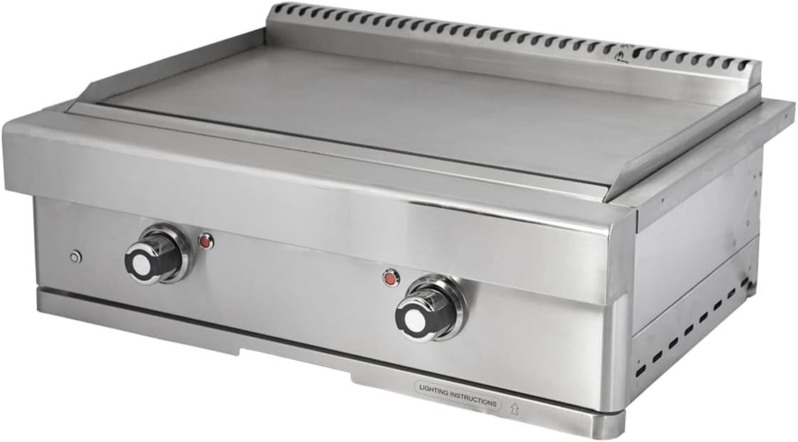 Turbo 32-inch 2-Burner Built-In Stainless Steel Teppanyaki Grill - Natural Gas
