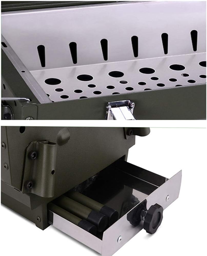Oven Barbecue Outdoor Household Stainless Steel Field Patio Folding Portable Charcoal Rotating Barbecue Grill Large