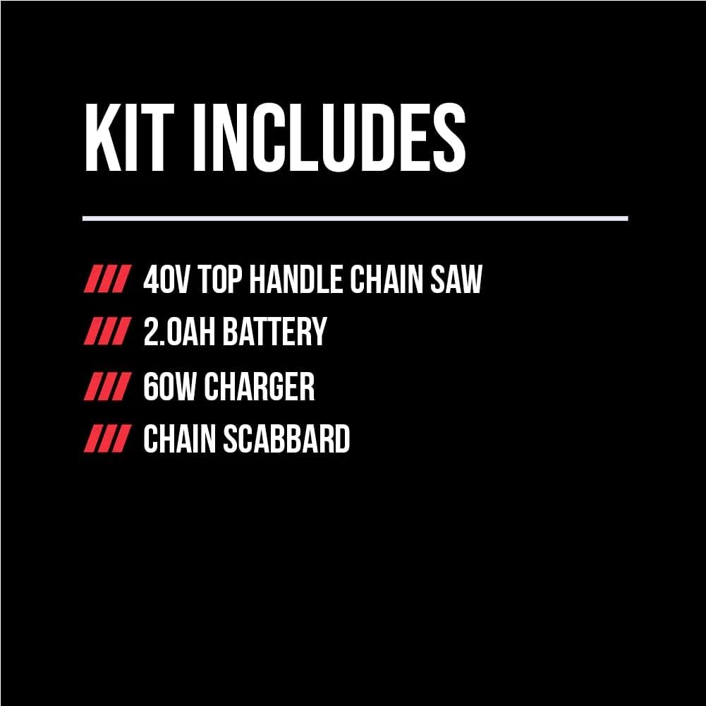 SKIL PWR CORE 40 Brushless 40V 12-Inch Chainsaw Kit, Battery Powered Chainsaw, Electric Cordless, Includes 40V 2.0Ah Battery and Charger - TH1200C-11