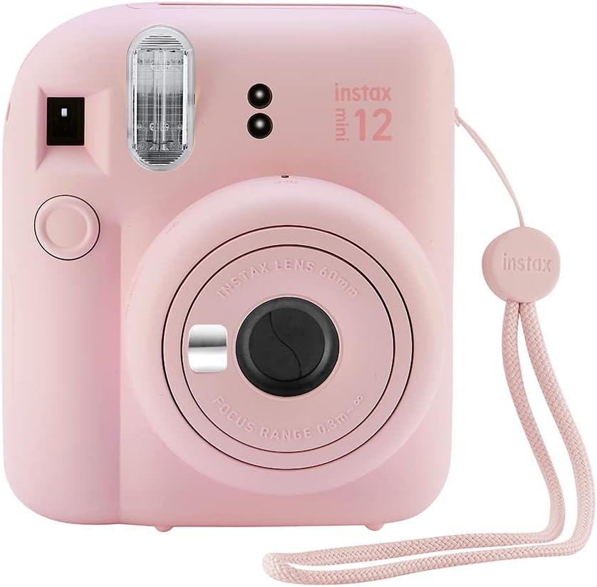 Fujifilm Instax Mini 12 Instant Camera with Case, 40 Fujilm Prints, Decoration Stickers, Frames, Photo Album and More Accessoriest (Blossom Pink)
