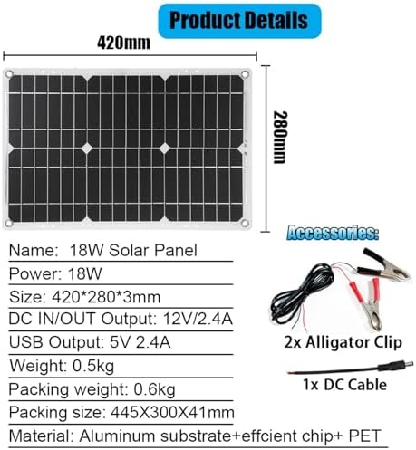 4000W Solar Inverter Kit - 12V to 110V/220V Converter with 30A Charge Controller & 18W Solar Panel | Portable Off-Grid Power Generator for Home, RV, Emergency Backup (Yellow)