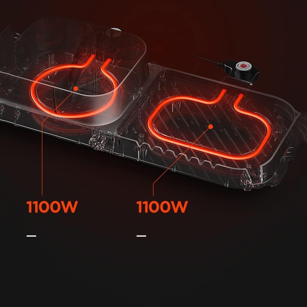 YYDS Hot Pot Visible Lid Roast Shabu Pot Electric Grill Pan Smokeless Non-Sticky Multi-Function Hot Pot Barbecue Grill Electric Grill (Color : Single Pot)