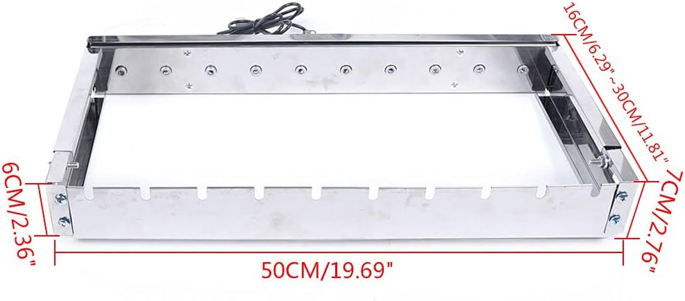 Stainless Steel Electric Skewer Barbecue Turner, Automatic and Electric Rotating Kabob Grill with 10pcs Skewers, Adjustable Width, Kebab Machine for Outdoor Family Events