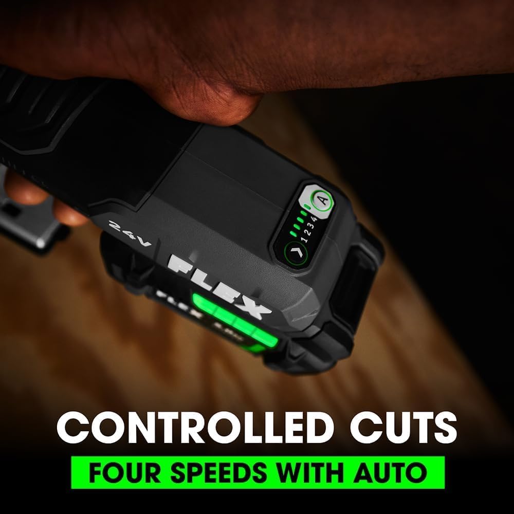 Bundle of FLEX 24V Brushless Cordless 1.5 HP Trim Router Tool Only (FX4221-Z) + Orbital Variable Speed Barrel Grip Jig Saw Tool Only (FX2221-Z)