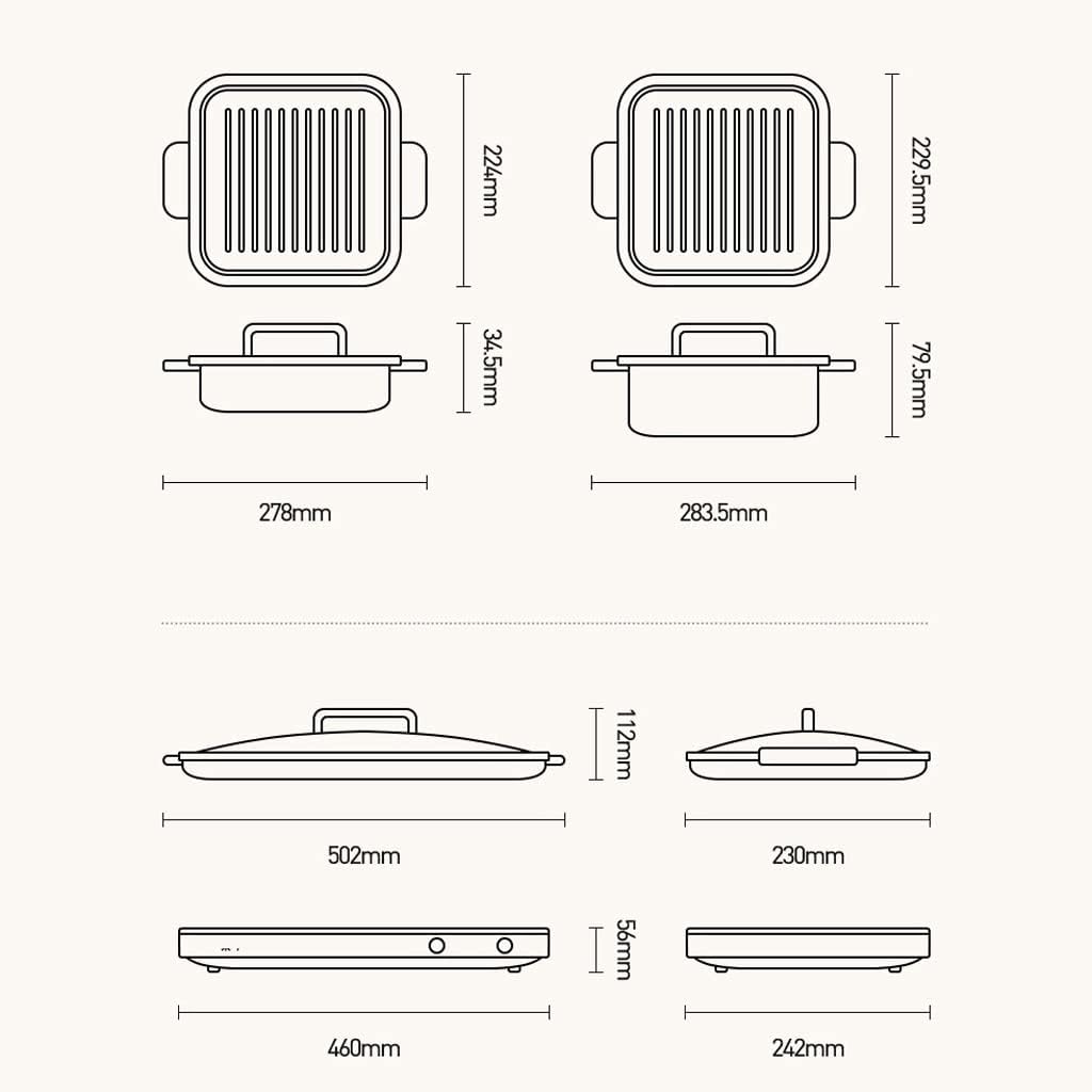 YYDS Hot Pot Household Multi-Function Barbecue Hot-Pot All-in-one Pot 7-Speed Firepower Adjustment Electric Grill Barbecue Pot Electric Grill (Color : Green)