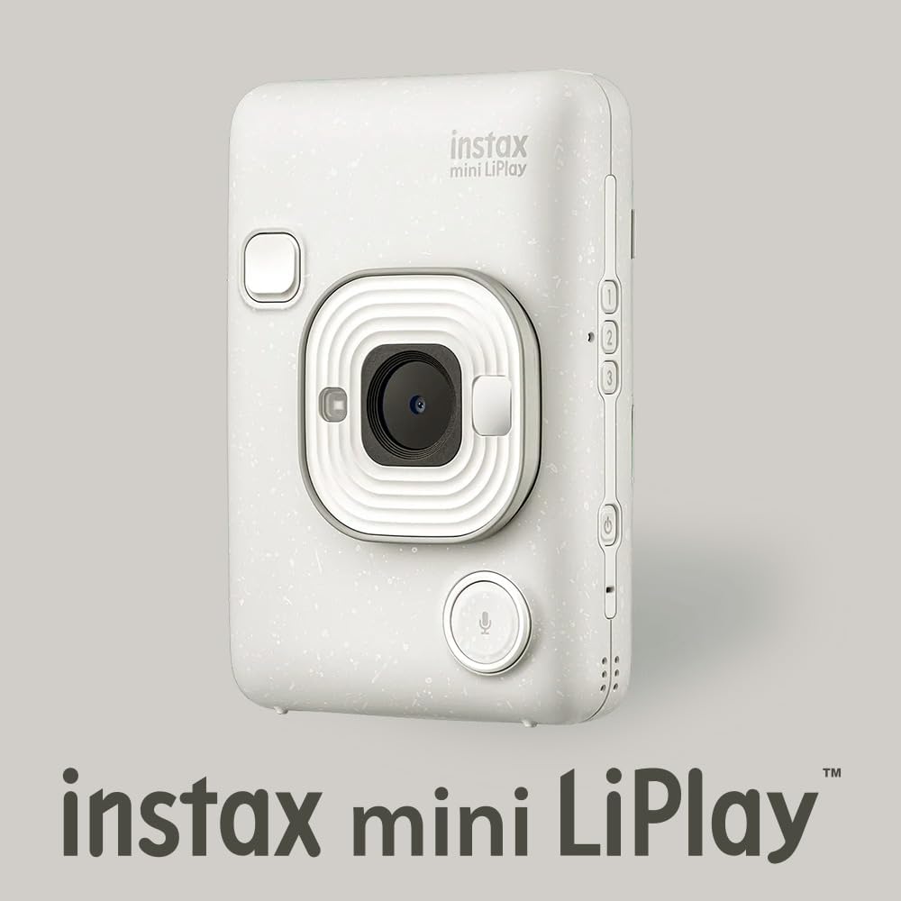 Fujifilm Instax Mini LiPlay Hybrid Instant Camera and Smartphone Printer (Misty White) Bundle with Instax Mini Twin Film Pack (20 Exposures), and Accessory Kit (3 Items)