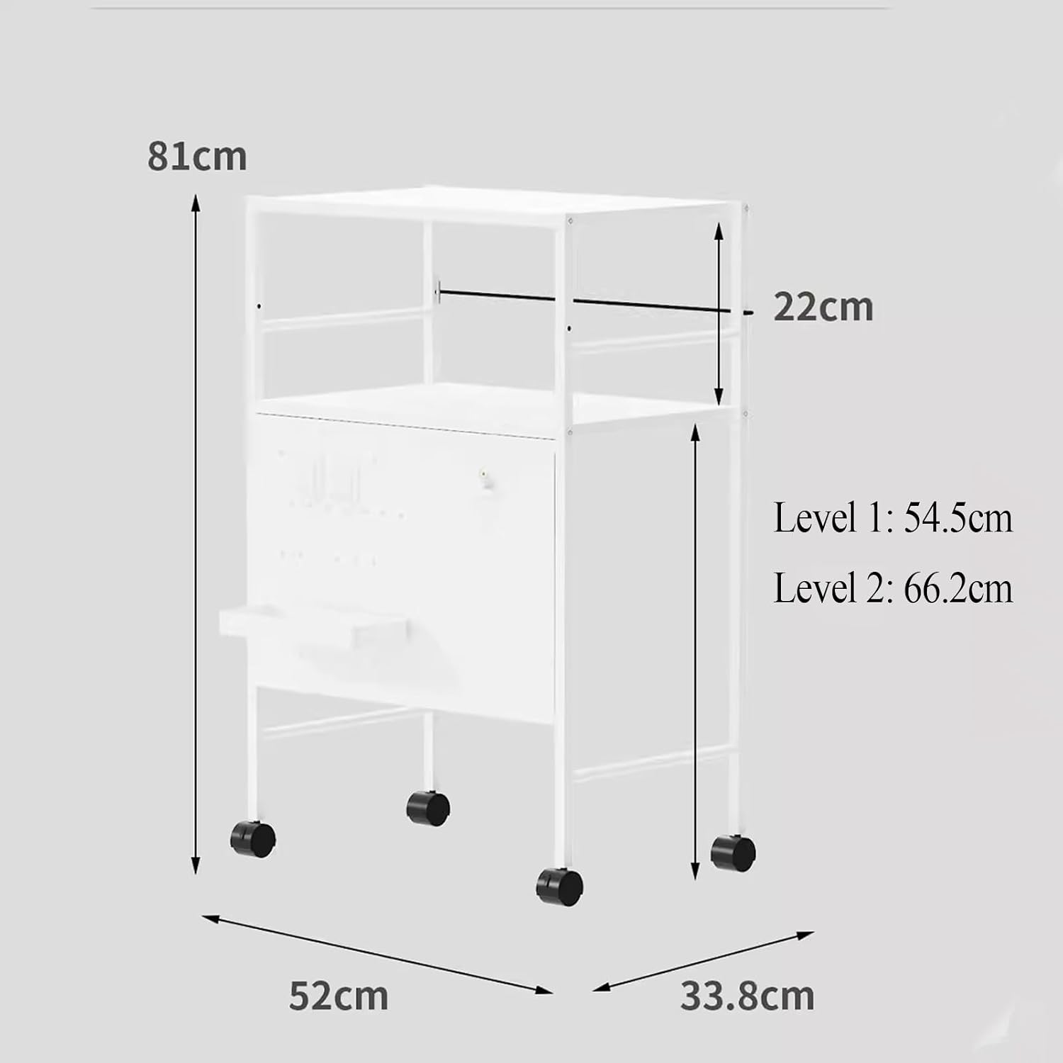 Office Storage Cabinet with Doors for Self Emptying Robot Vacuum Cleaner, Robot Vacuum Kitchen Pantry Storage Cabinet with Adjustable Shelf, End Side Table