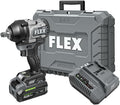 FLEX 24V Brushless Cordless 1/2-Inch 750 Ft-Lbs Mid-Torque Impact Wrench Kit with 3.5Ah Stacked Lithium Battery and 160W Fast Charger - FX1451-1F, Grey/Black