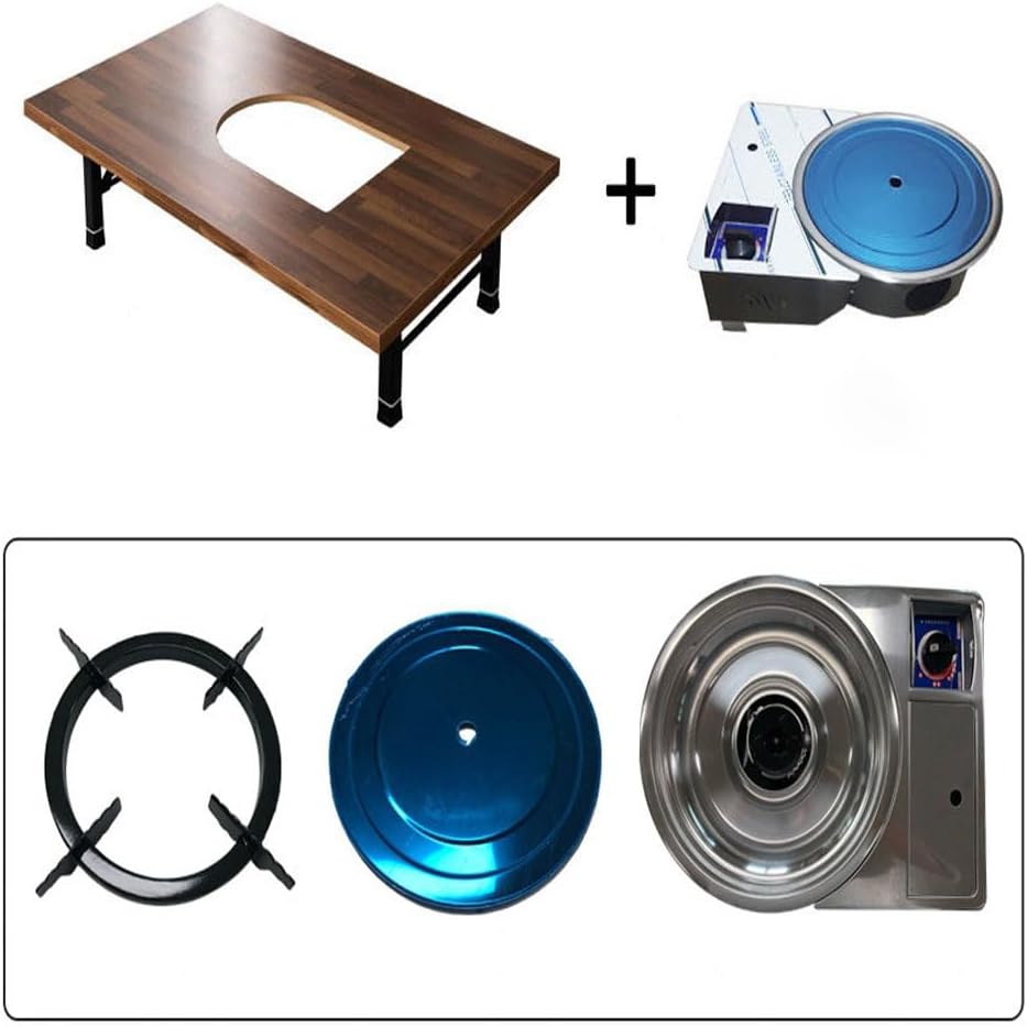 Korean BBQ Grill Table with Built-in Gas Burner, Folding Indoor Outdoor Dining Table, Marble Top for Camping & Kitchen, Made in Korea - Marble