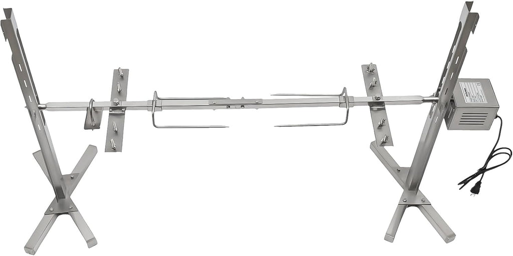 Electric Rotisserie Grill Kit, 53' 70KGF.CM Automatic BBQ Rotisserie Roaster Grill Rod Outdoor Large Stainless Steel Grill Load 30KG Universal Grill Kit, Rotisserie Kit for Pig Rotisserie Hog Lamb