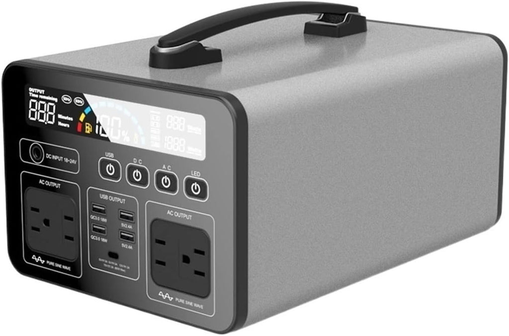 HighPower Charging Bank Portable Station 500W 1000W Solar AC Energy Storage Power Supply Outdoor Camping Outlet (Color : UAW1000)