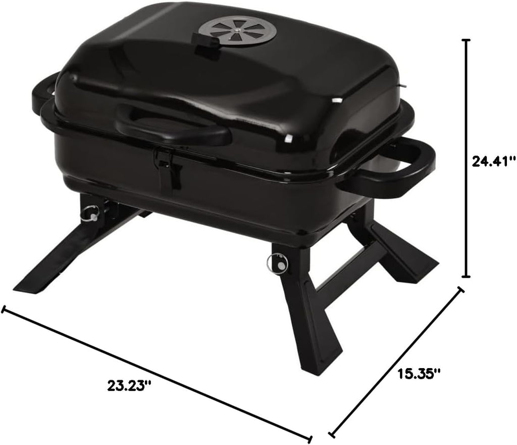IRYZE Portable Charcoal Grill Portable BBQ Grill With Folding Legs And BBQ Tabletop Stainless Steel Charcoal BBQ Grill For Outdoor Cooking BBQ Grill for Outdoor, Black