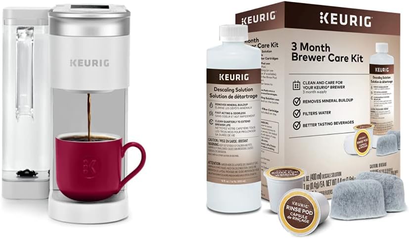 Keurig K-Supreme SMART Single Serve Coffee Maker With WiFi Compatibility, 4 Brew Sizes & 3-Month Brewer Maintenance Kit Includes Descaling Solution, Water Filter Cartridges & Rinse Pods, 7 Count