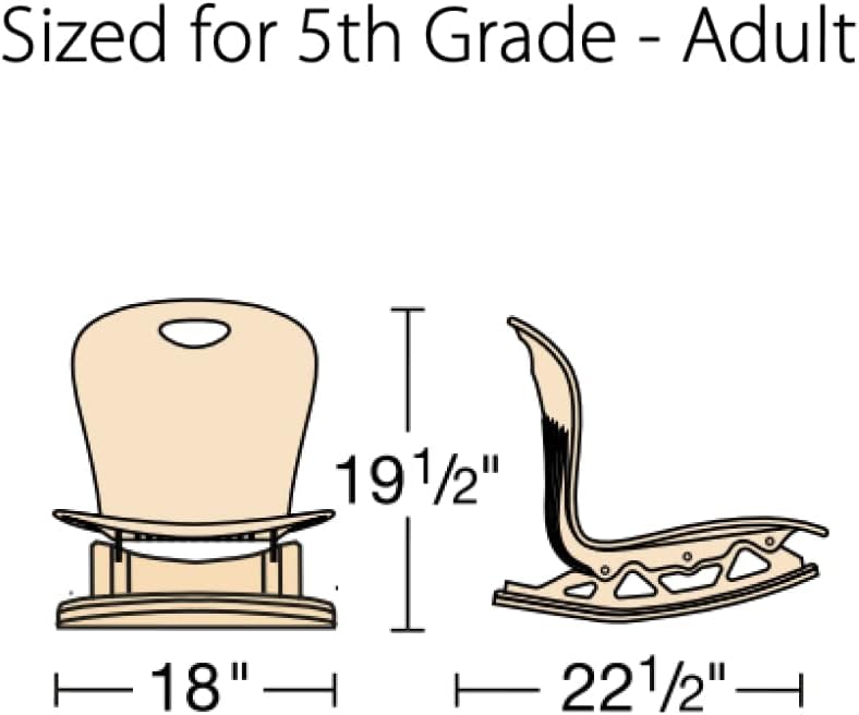 Virco ZFLROCK18 Floor Rocker Chair (2 Chairs) ZUMA Series 18' Shell for Students 3rd Grade - Adult, Comfortable Rocking Seating Option for Schools and Classrooms - Navy