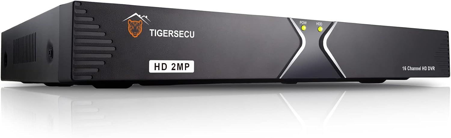 TIGERSECU Super HD 1080P 16 Channel DVR Security Recorder Without Hard Drive, H.265 Hybrid 6-in-1 CCTV DVR Recorder Compatible with 2MP and 5MP TVI, AHD, CVI, Analog, RS485 PTZ and IP Cameras