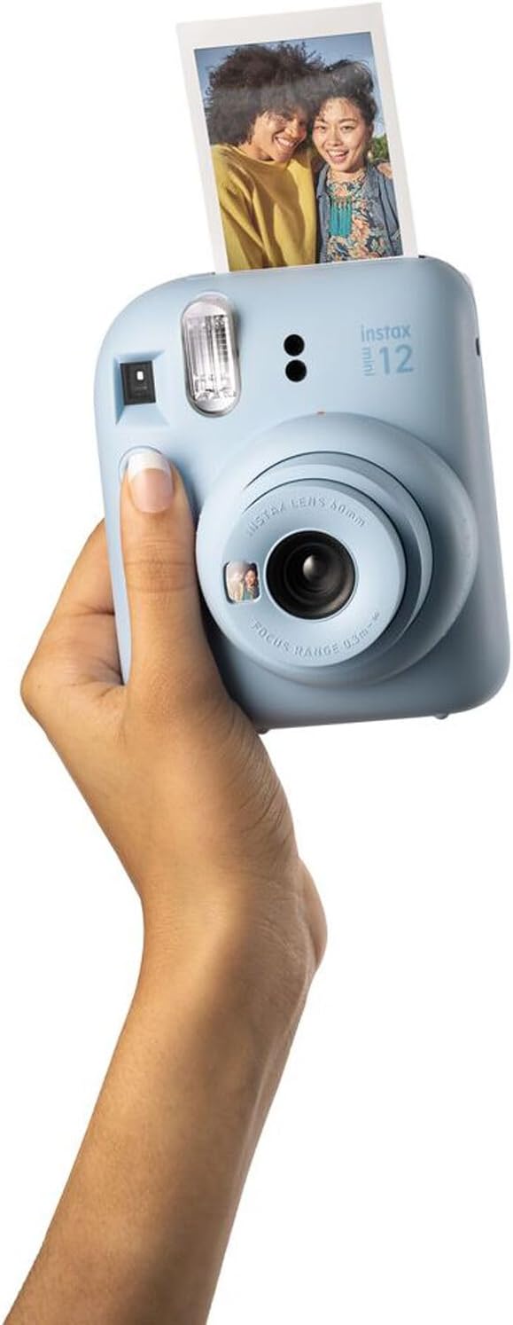 FUJIFILM INSTAX MINI 12 Instant Camera Pastel Blue Bundle with Instant Film- 20 Photo Sheets with Camera Case and Accessories Ideal Gift for Kids, Teenage Girl & Adults