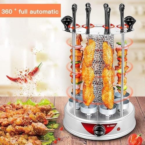 Electric Vertical Rotating BBQ Grill - Smokeless Automatic Rotisserie for Kebabs, Skewers & Roasts, Perfect for Home Parties, Outdoor Cooking (Size: 230mm)