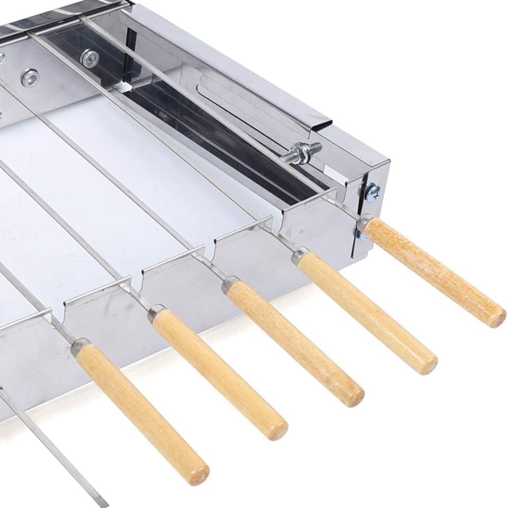 Automatic Rotating Kebab Grill Rack - 10-Hole Stainless Steel BBQ Rotisserie Skewers, USB Powered, Perfect for Outdoor Family Events & Parties, Durable & Adjustable