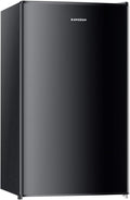 BANGSON Mini Fridge with Freezer, 3.2Cu.Ft, Single Door Small Refrigerator, Energy-efficient, Low Noise, Mini fridge for Bedroom Dorm and Office, Black