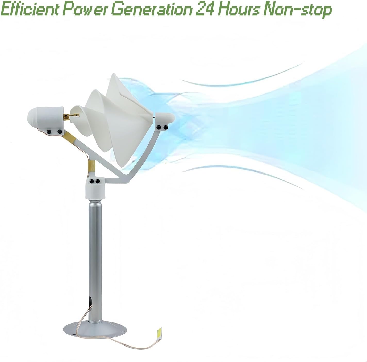 10W Micro Spiral Wind Turbine Generator, High-Efficiency DIY Breeze-Start Helical Generation Model Vertical Axis Wind Turbine Generator Model Permanent Magnet Power Model(10PCs)