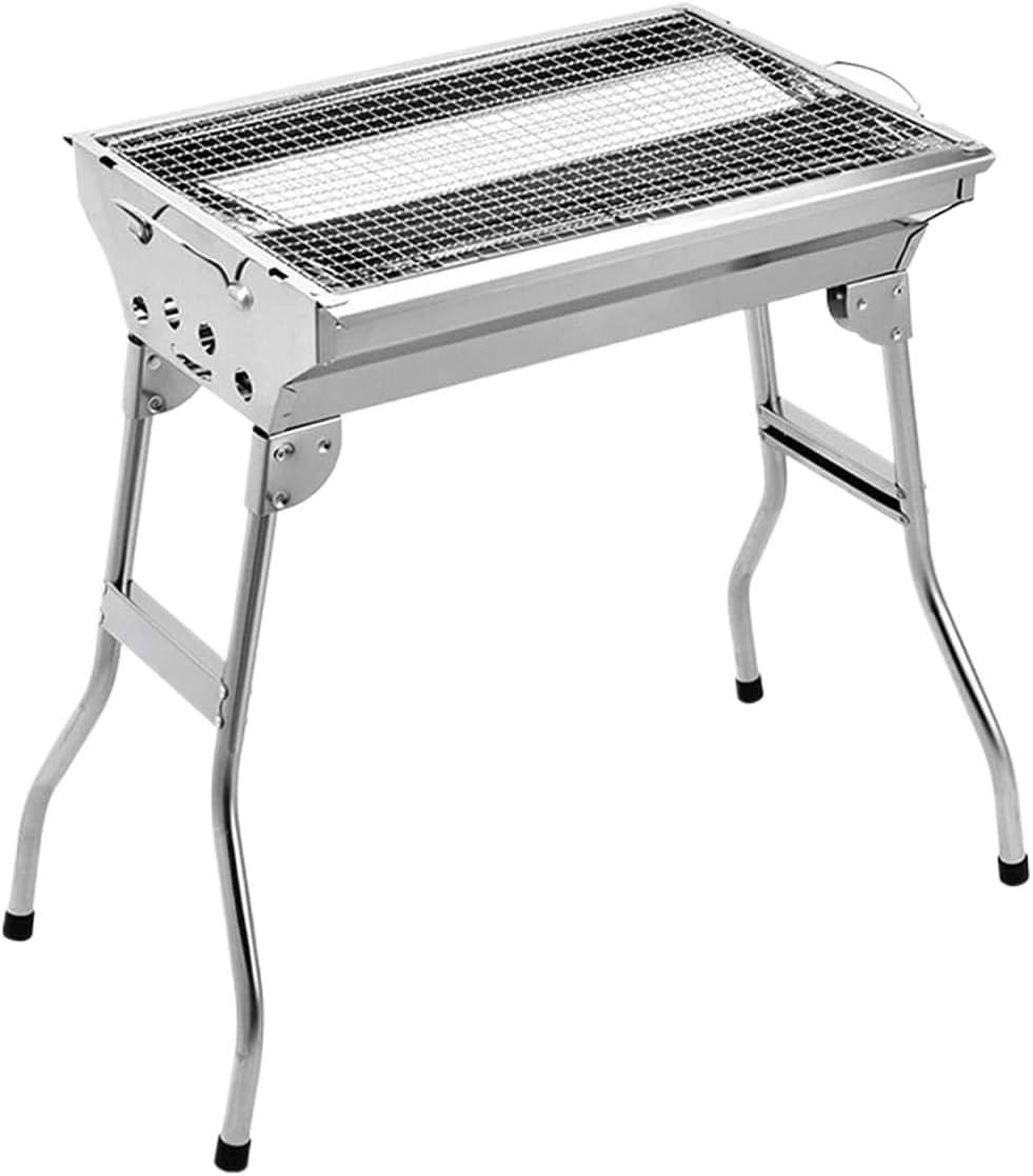 Portable Charcoal Grill Stainless Steel Barbecue Charcoal Grill Outdoor Indoor Portable Folding Rack Household Cooking BBQ Grill for Outdoor