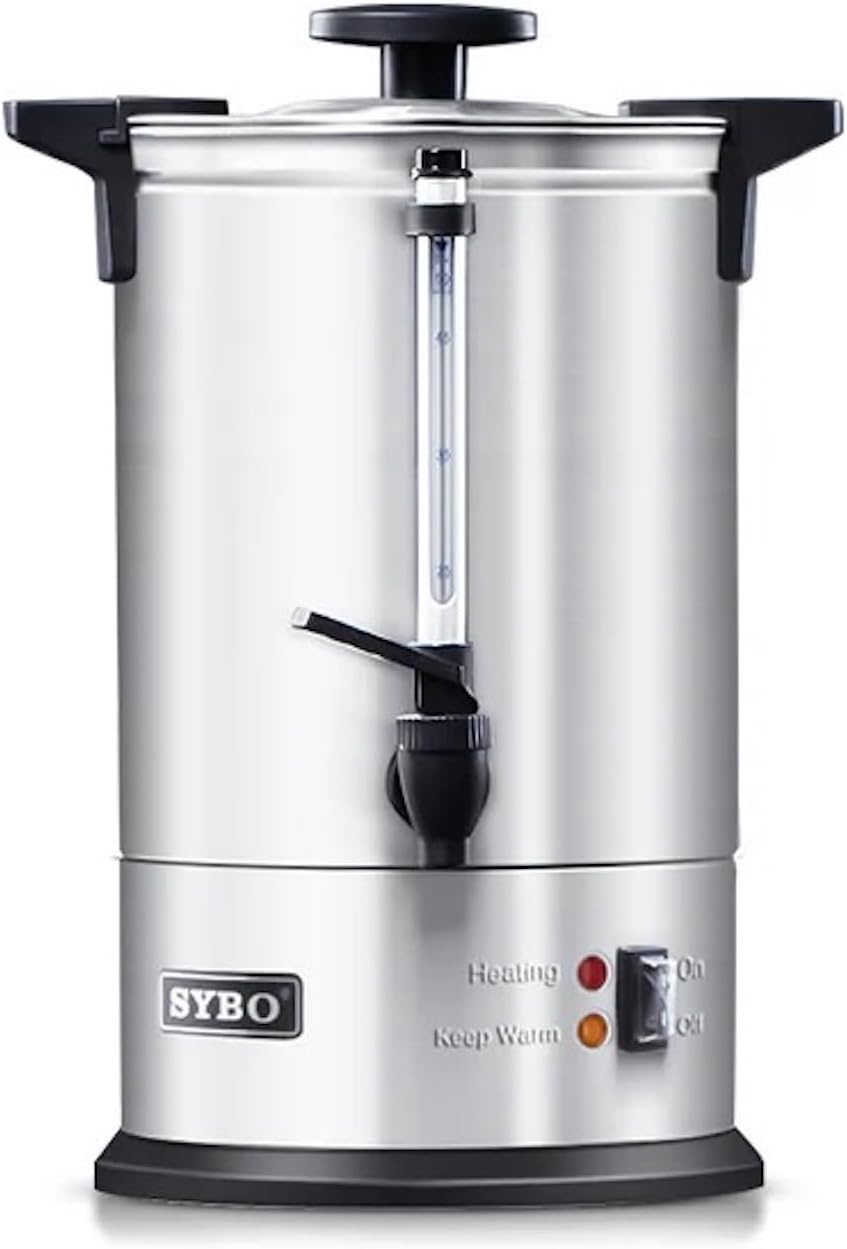 SYBO SR-CP Commercial Grade Stainless Steel Percolate Coffee Maker Hot Water Urn for Catering, 120-Cup 18 L, Metallic