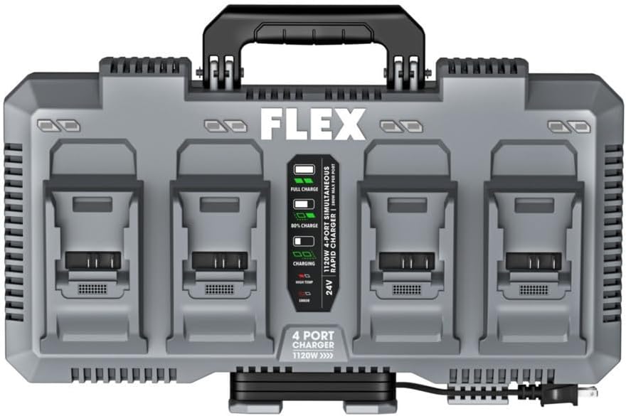 FLEX 24V 1120W 4-Port Simultaneous Lithium-Ion Battery Rapid Charger (280W Per Port) - FX0451-Z