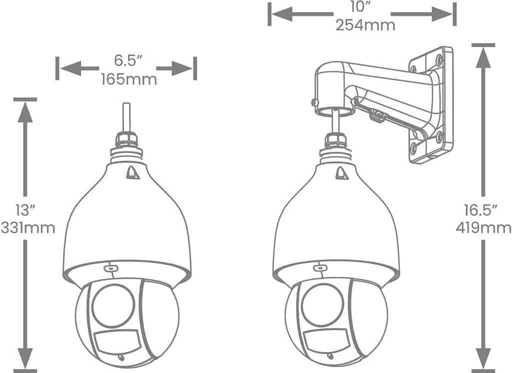 Lorex Indoor/Outdoor 4K Pan & Tilt Metal Dome Security Camera, Add-On IP Camera for Wired Surveillance System, Color Night Vision, 25x Optical Zoom, 1 PTZ Camera