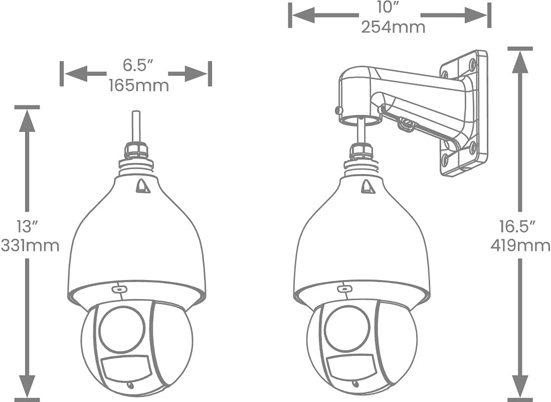 Lorex Indoor/Outdoor 4K Pan & Tilt Metal Dome Security Camera, Add-On IP Camera for Wired Surveillance System, Color Night Vision, 25x Optical Zoom, 1 PTZ Camera