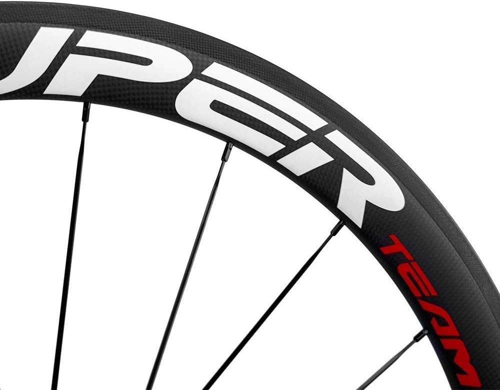 Superteam 50mm Clincher Wheelset 700c 23mm Width Cycling Racing Road Carbon Wheel Decal