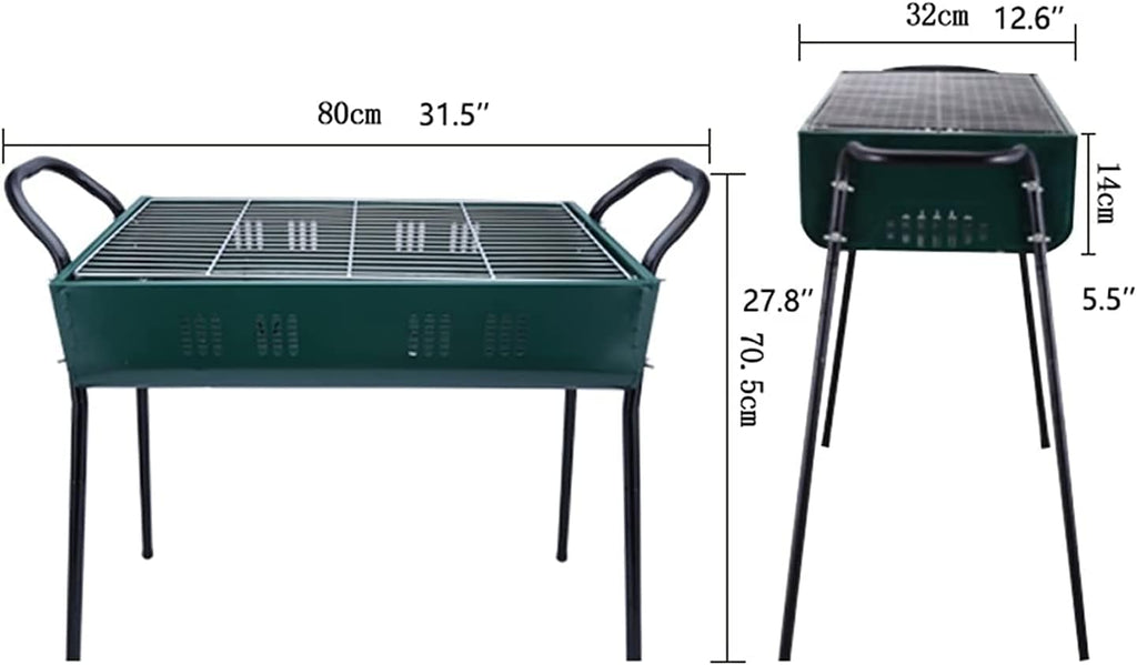 Portable Charcoal Grill Stainless Steel Portable Charcoal Grill BBQ Outdoor Camping Grill Large Travel Grill for Camping Picnic BBQ Grill for Outdoor