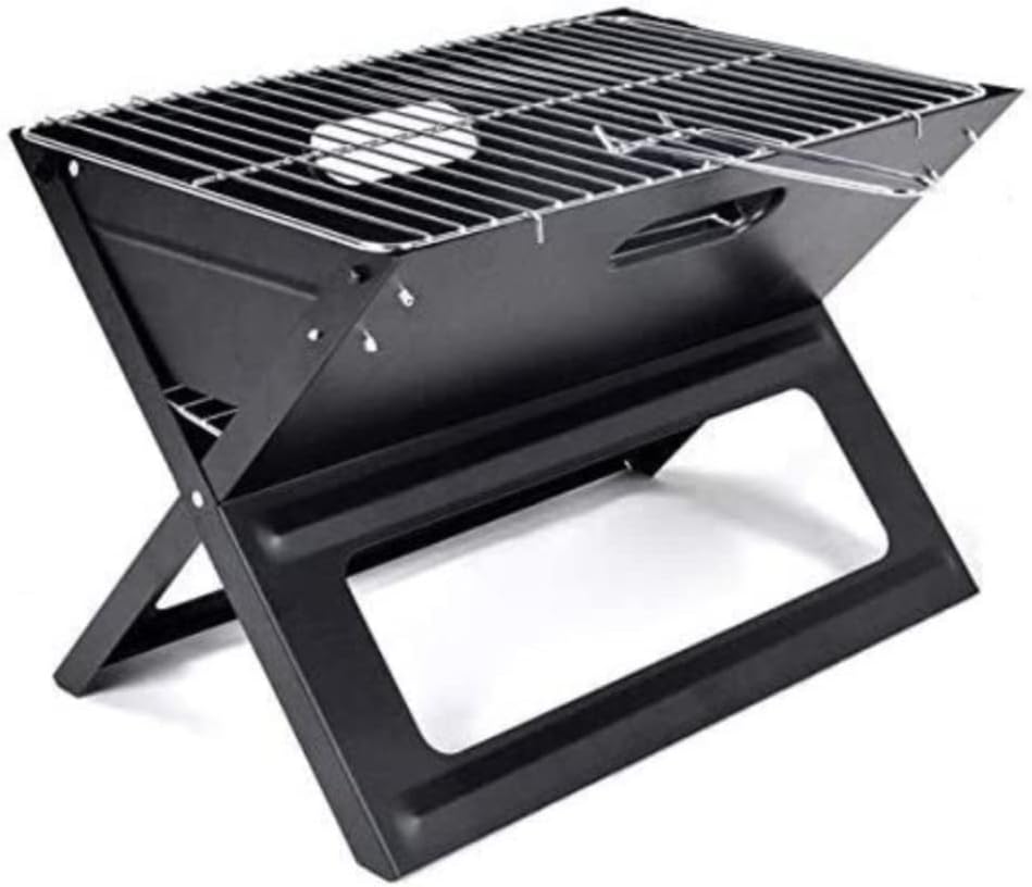 IRYZE Portable Charcoal Grill Portable X Shape BBQ Grill Outdoor Simple Foldable Charcoal Grill For Camping BBQ Grill for Outdoor, Black