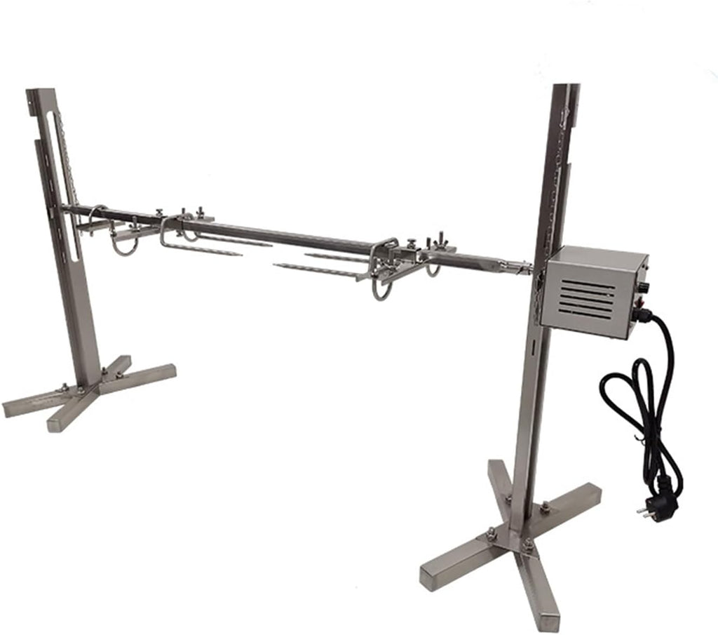 51'' BBQ Grill Kit,25W Rotatable Motor BBQ Rotisserie Kit,Height Adjustable,Load Capacity 88 lbs,Suitable for Outdoor Party Campfire Barbecue