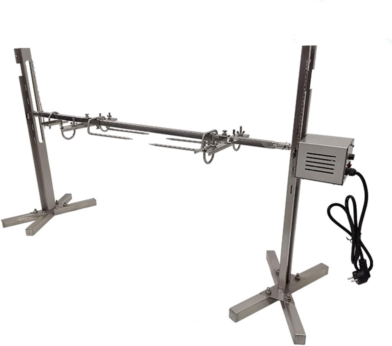 51'' BBQ Grill Kit,25W Rotatable Motor BBQ Rotisserie Kit,Height Adjustable,Load Capacity 88 lbs,Suitable for Outdoor Party Campfire Barbecue