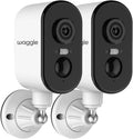 Waggle Pack of 2 4G LTE Security Camera for RV, No Wi-Fi Needed, 2K HD, 300° Pan, 9000mAh Battery, PIR & AI Human Detection, Siren Alarm, Indoor/Outdoor Cam for Camping/Travel, Subscription Required