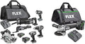 FLEX 24V 6-Tool Combo Kit with Hammer Drill, Impact Driver, Circular Saw, Multi-Tool, Reciprocating Saw, Work Light plus 5' Angle Grinder with 2 Batteries, Charger
