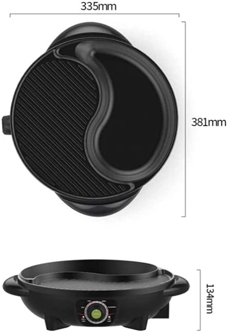 BBQ Smokeless Grill Portable Electric Grill, Electric Hot Pot Pot Home Multi-function Korean Smokeless Non-stick Pan Large Capacity Non-stick Baking A Pot Barbecue 2-4 People,Household Nonstick Electr