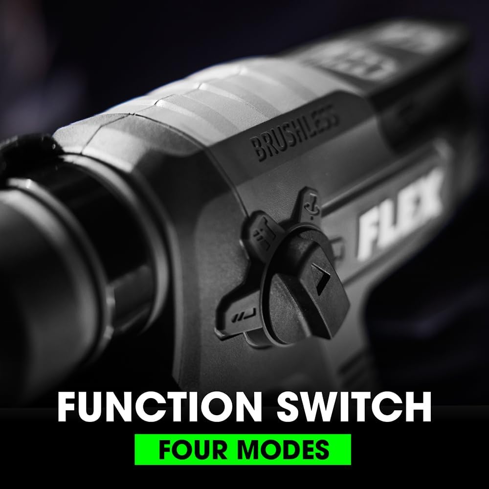 FLEX 24V Brushless Cordless 7/8-Inch SDS Plus 1.3 Ft-Lbs Torque Rotary Hammer Kit with 5.0Ah Lithium Battery and 160W Fast Charger - FX1531-1C, Grey/Black