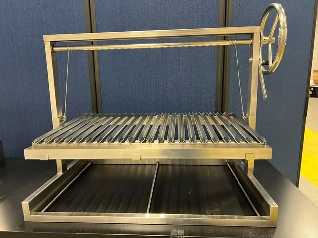 Santa Maria Grill Built in BBQ Cooking Grill -Argentine Barbecue V grate adjustable height