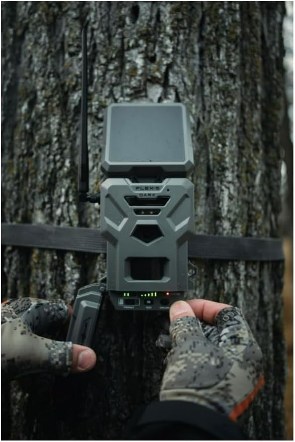 SPYPOINT Flex-S-Dark Solar Cellular Trail Camera – Built-in Solar Panel, 40MP Photos, 1080p Videos + Sound, No-Glow Game Camera, Night Vision, Motion Activated Trail Cam