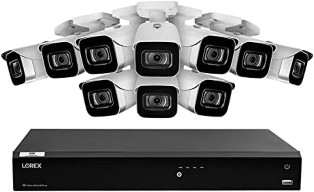 Lorex Fusion 4K Security Camera System w/ 3TB NVR - 16 Channel Wired Home Security System w/ 12 Metal Cameras - Motion Detection, Color Night Vision, Weatherproof Surveillance